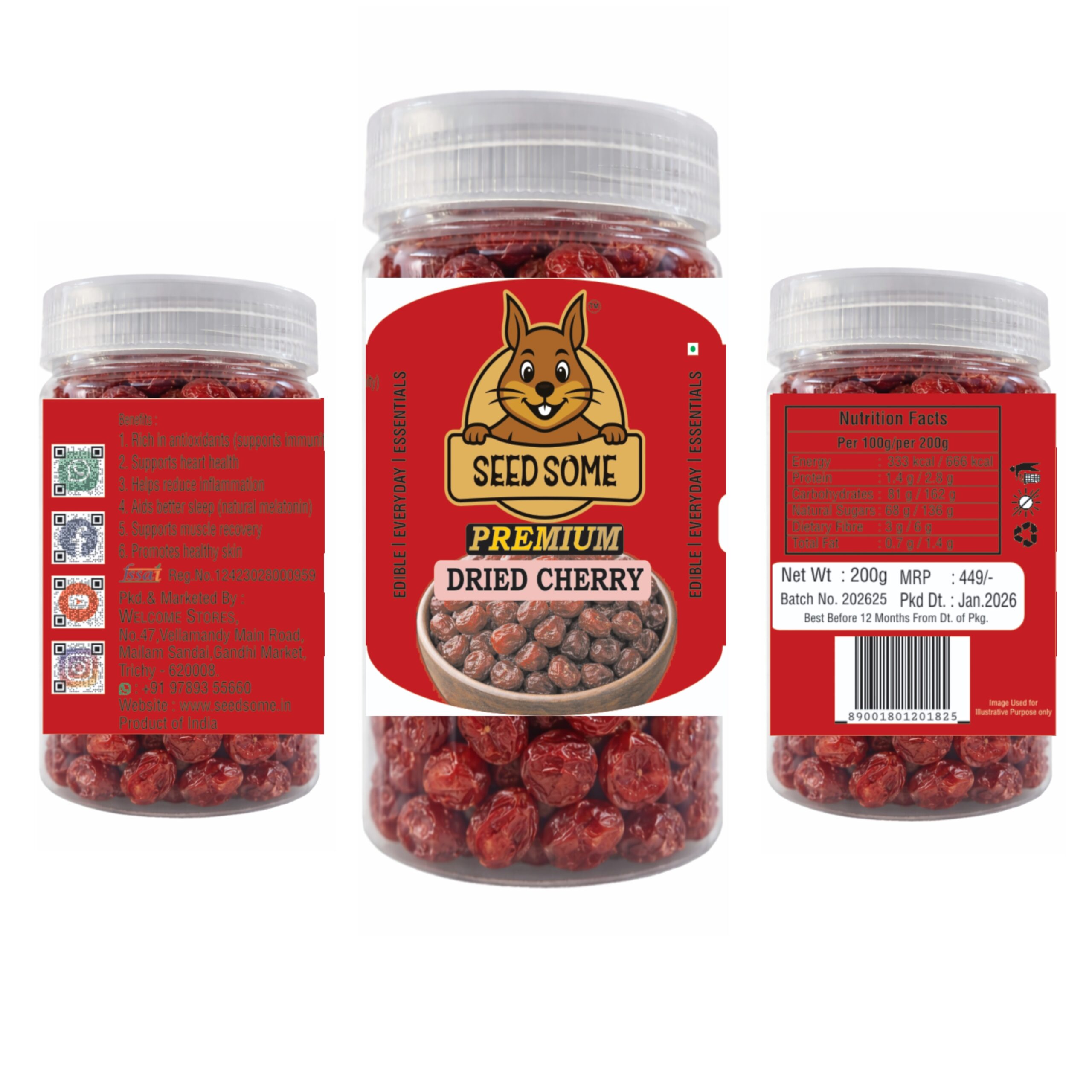 SEEDSOME DRIED CHERRY | 200G | - Image 2